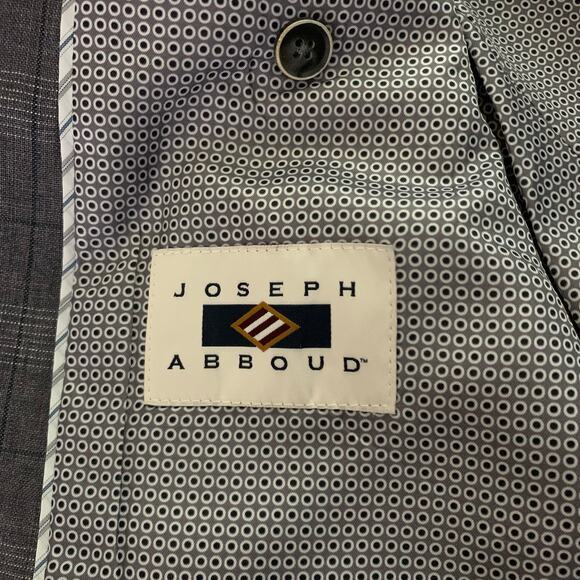 JOSEPH ABBOUD Blazer Sport Coat Jacket Linen Tailored Fit Plaid 2 Button 37 Reg - Picture 10 of 15